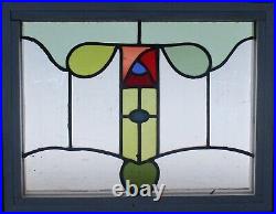 MACKINTOSH ROSE MIDSIZE ENGLISH LEADED STAINED GLASS WINDOW 20 3/4 x 16 1/4