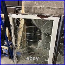 MAR 4-24 two AV price each antique leaded glass Transom Window 23.25 x 43.5