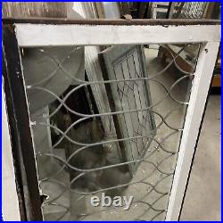 MAR 4-24 two AV price each antique leaded glass Transom Window 23.25 x 43.5