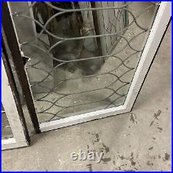 MAR 4-24 two AV price each antique leaded glass Transom Window 23.25 x 43.5