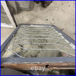 MAR 4-24 two AV price each antique leaded glass Transom Window 23.25 x 43.5