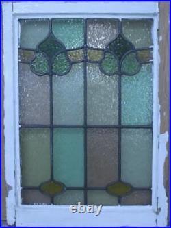 MIDSIZE OLD ENGLISH LEADED STAINED GLASS WINDOW Cute Abstract 19.5 x 27
