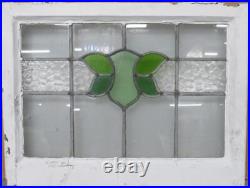 MIDSIZE OLD ENGLISH LEADED STAINED GLASS WINDOW Cute Geometric 24 x 18.5