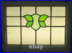 MIDSIZE OLD ENGLISH LEADED STAINED GLASS WINDOW Cute Geometric 24 x 18.5