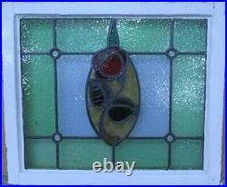 MIDSIZE OLD ENGLISH LEADED STAINED GLASS WINDOW Gorgeous Rose 24.5 x 20.75