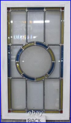 MIDSIZE OLD ENGLISH LEADED STAINED GLASS WINDOW Old Orleans 14.5 x 25.25