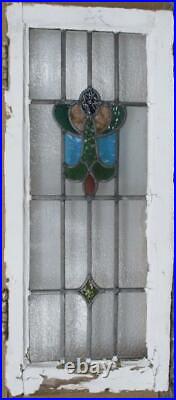 MIDSIZE OLD ENGLISH LEADED STAINED GLASS WINDOW Pretty Abstract 13.75 x 31.75