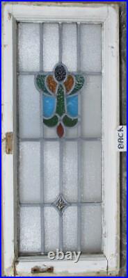 MIDSIZE OLD ENGLISH LEADED STAINED GLASS WINDOW Pretty Abstract 13.75 x 31.75