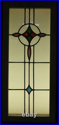 MIDSIZE OLD ENGLISH LEADED STAINED GLASS WINDOW Pretty Abstract 13 x 28.75