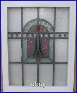 MIDSIZE OLD ENGLISH LEADED STAINED GLASS WINDOW Pretty Abstract 18 x 22.75