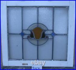 MIDSIZE OLD ENGLISH LEADED STAINED GLASS WINDOW Pretty Abstract 23.25 x 21.25