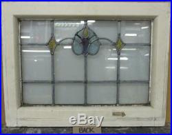 MIDSIZE OLD ENGLISH LEADED STAINED GLASS WINDOW Pretty Abstract 23.5 x 18