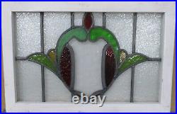 MIDSIZE OLD ENGLISH LEADED STAINED GLASS WINDOW Pretty Abstract 24 x 16.25