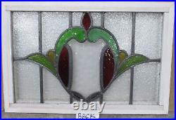 MIDSIZE OLD ENGLISH LEADED STAINED GLASS WINDOW Pretty Abstract 24 x 16.25