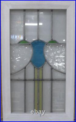 MIDSIZE OLD ENGLISH LEADED STAINED GLASS WINDOW Simple Abstract 15 x 25