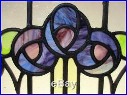 MIDSIZE OLD ENGLISH LEADED STAINED GLASS WINDOW Stunning Floral 19 x 25.25