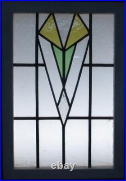 MIDSIZE SIMPLE GEOMETRIC OLD ENGLISH LEADED STAINED GLASS WINDOW 17 1/4 x 25 MIDSIZE SIMPLE GEOMETRIC OLD ENGLISH LEADED STAINED GLASS WINDOW 17 1/4 x 25