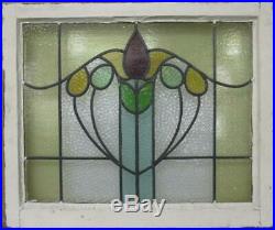 MID SIZED OLD ENGLISH LEADED STAINED GLASS WINDOW Bordered Abstract 27 x 22.5