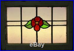 MID SIZED OLD ENGLISH LEADED STAINED GLASS WINDOW Floral Band 23.75 x 16.25