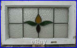MID SIZED OLD ENGLISH LEADED STAINED GLASS WINDOW Gorgeous Floral 25.5 x 15