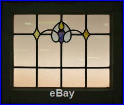 MID SIZED OLD ENGLISH LEADED STAINED GLASS WINDOW Simple Abstract 23.75 x 20.25