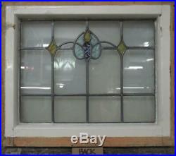 MID SIZED OLD ENGLISH LEADED STAINED GLASS WINDOW Simple Abstract 23.75 x 20.25