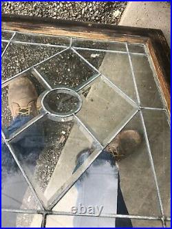 MK 22 Pair Antique Beveled and leaded glass window 24.5 x 29