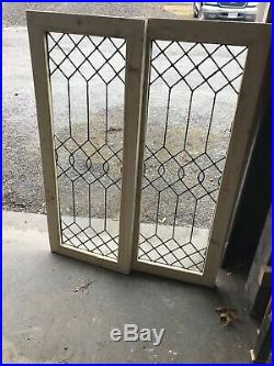 MK 2 2 AVAILABLE price each antique leaded glass window 19 x 48