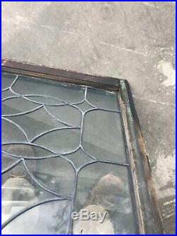 MK 35 Antique leaded glass transom window 28.5 x 21.5