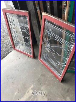MK 42 available price separate Antique leaded glass Flower Window 23.5 x 34.5