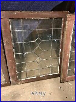 MK 94 three available price each antique leaded glass window 25 x 30.5