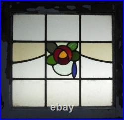 Mackintosh Rose Midsize Old English Leaded Stained Glass Window 23.5 X 22