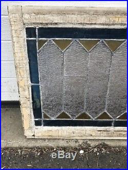 Magnificant Antique Victorian Stained Leaded Glass Transom Window 18x59 Jewel