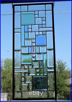 -Magnificent Bevels-Stained Glass Panel 26 5/8 x 11 5/8Window Hanging