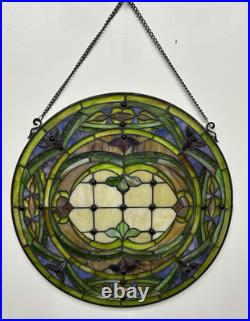 Malloway-Astoria Round Stained Glass Window Hanging Panel Suncatcher