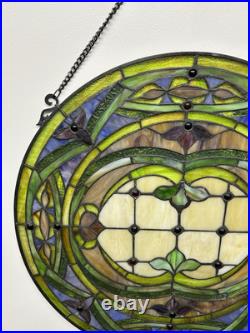 Malloway-Astoria Round Stained Glass Window Hanging Panel Suncatcher