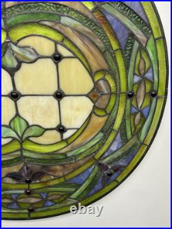 Malloway-Astoria Round Stained Glass Window Hanging Panel Suncatcher