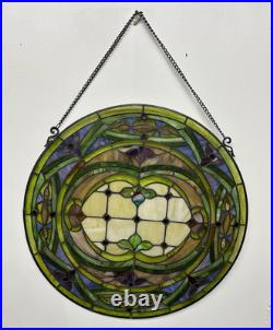 Malloway-Astoria Round Stained Glass Window Hanging Panel Suncatcher