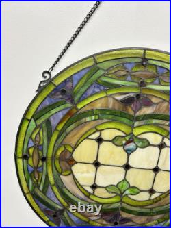 Malloway-Astoria Round Stained Glass Window Hanging Panel Suncatcher