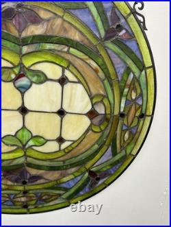 Malloway-Astoria Round Stained Glass Window Hanging Panel Suncatcher