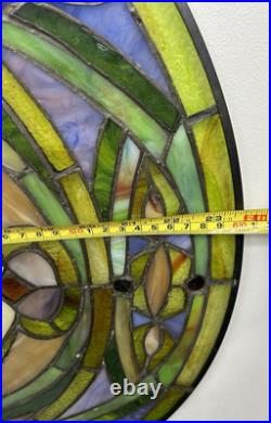 Malloway-Astoria Round Stained Glass Window Hanging Panel Suncatcher