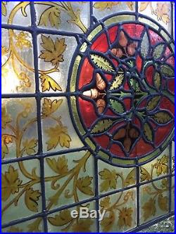 Manhattan Historic Victorian 1800's Century Tudor Stained Glass Window 31x 32