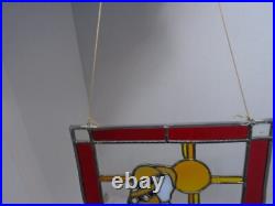Mary Stained Glass Window Panel 19 x 12.5 Suncatcher small flaw Leaded trim