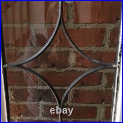 Matched Pair Antique Leaded Glass Windows Sidelights Transoms 15 3/4 x 55 5/8