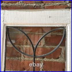 Matched Pair Antique Leaded Glass Windows Sidelights Transoms 15 3/4 x 55 5/8