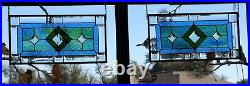 Matching Set(pair of beveled Stained Glass Panel's 20 1/2 X 10 1/2)