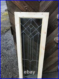Mk 3 Two available price each antique leaded glass sidelight window 16.5 x 51.5