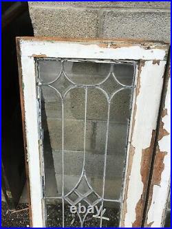 Mk 4 Two Available Price Each Antique Beveled lead glass window 16.75 x 44.5