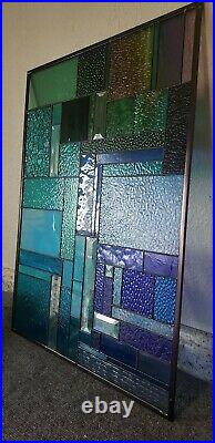 Multi-Colored & Privacy-Stained Glass Window Panel-27 1/2 x 20 1/2 HMD-US