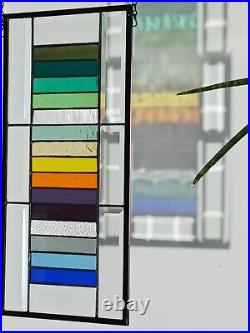 Multi-Geo Stained Glass Panel, Window Hanging